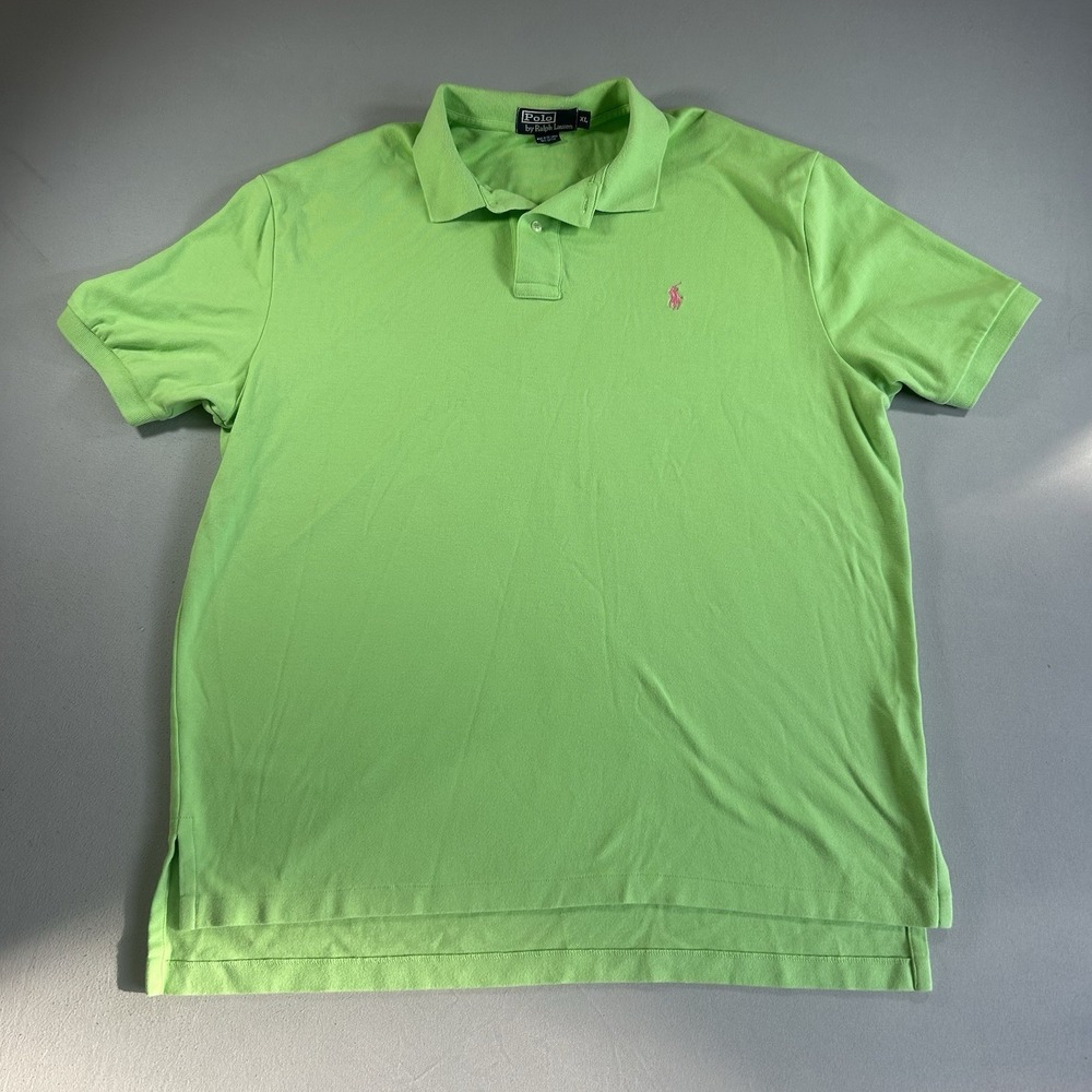 Mens Polo Ralph Lauren Polo Shirt XL Bright Green Easter Pony Classic Fit Top